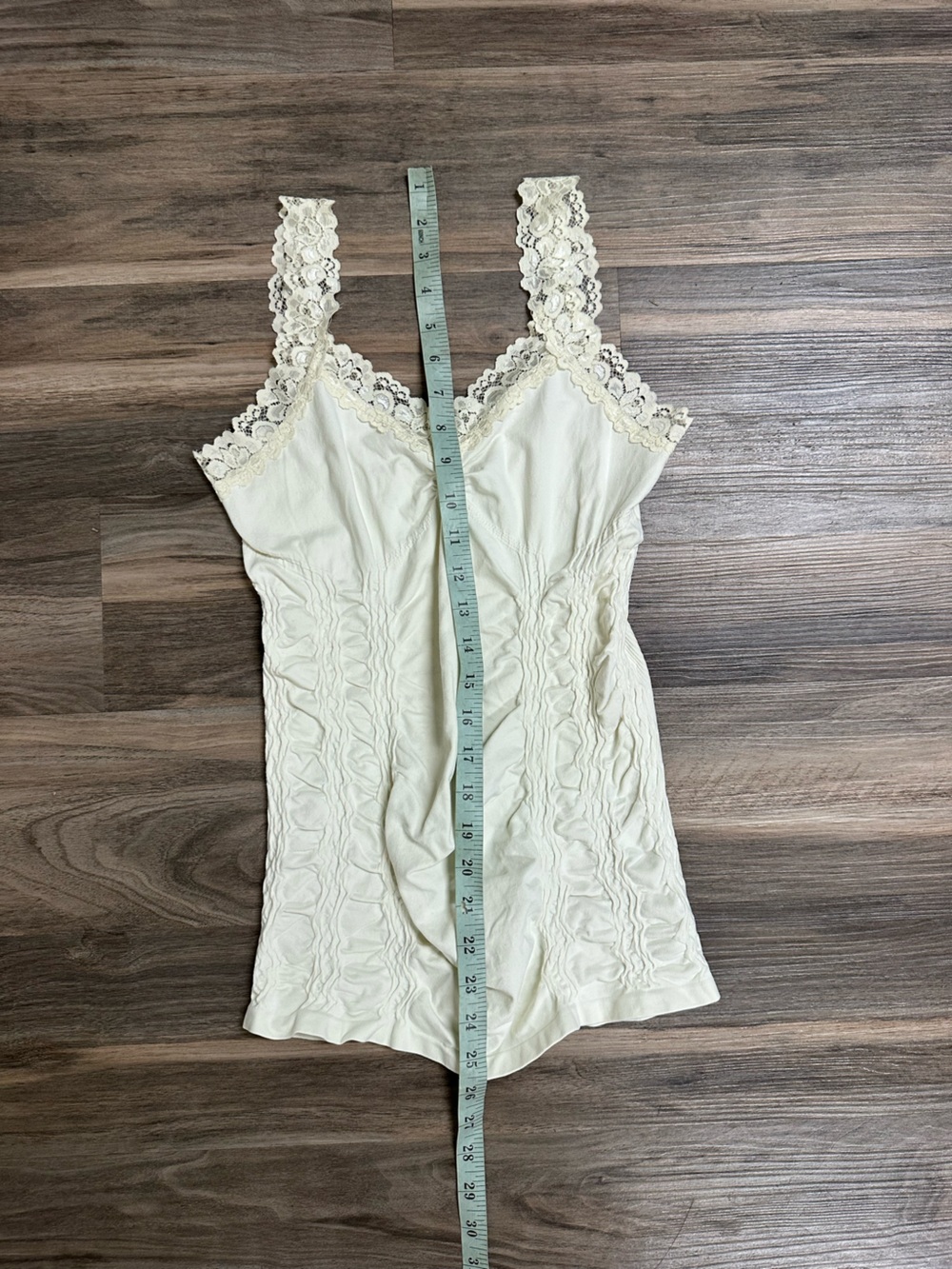 M. Rena Corset Style Lace Ruched Tank Top - Picture 3 of 5